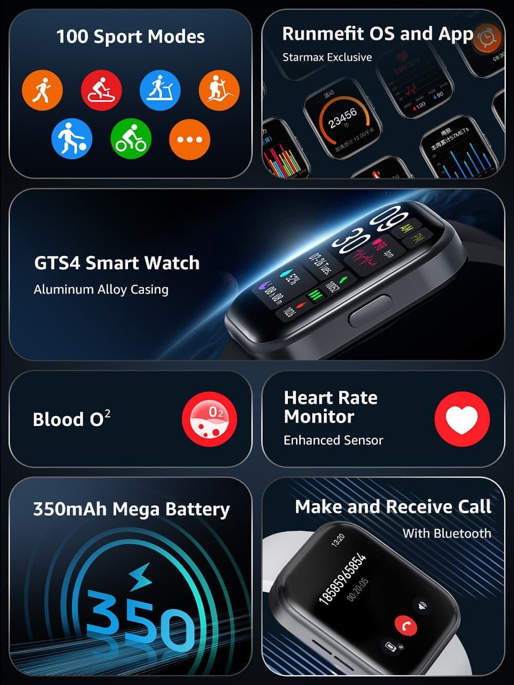 3atm Waterproof Smart Watch Full Touch Screen Display - Temu