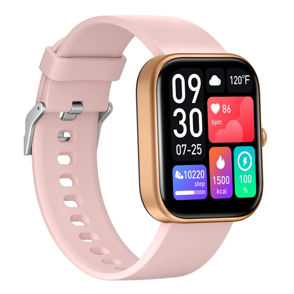 Starmax GTS5 right view - rose gold frame - pink strap