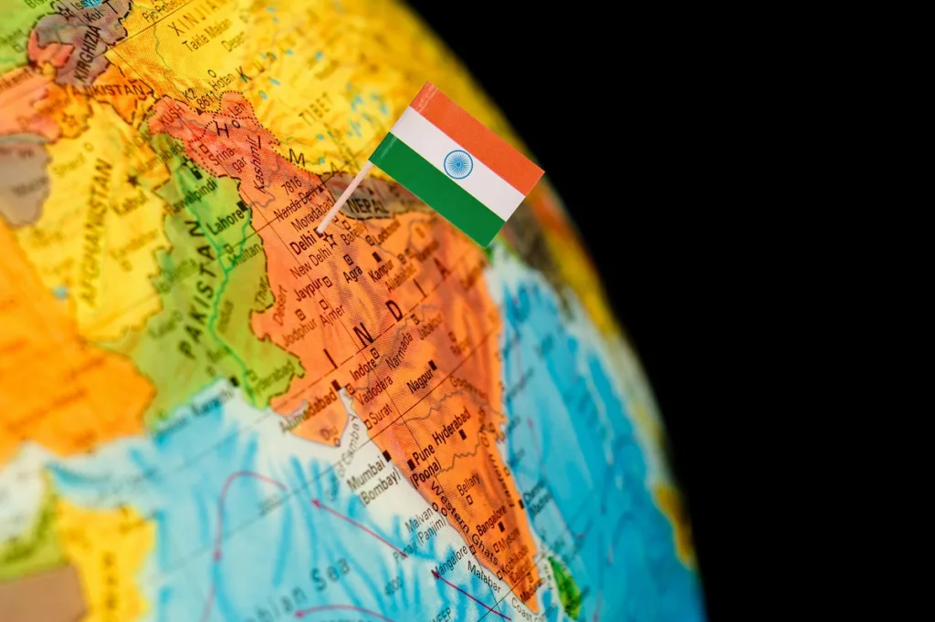 Indian Flag on the Map