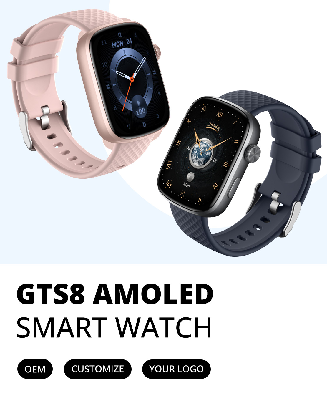 GTS8 AMOLED Smart Watch Hero Image-mob